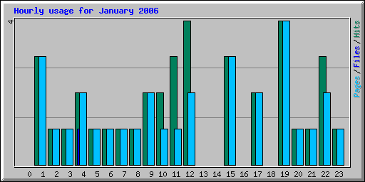 Hourly usage for January 2006